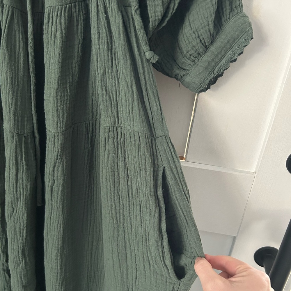 Harmony - Tiered Maxi Dress with Square Neck in Olive Green - Picture 6 of 10